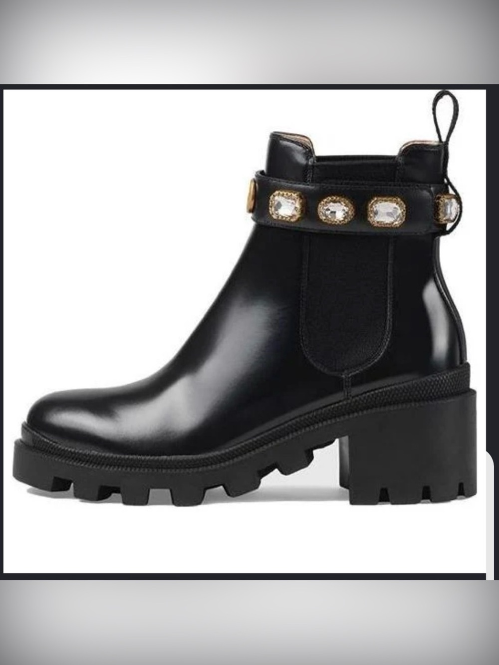 NWT Gucci Black Leather Ankle Boots – Style 550044